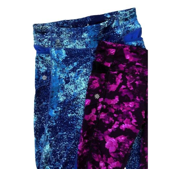 SOLD Athleta Capri Leggings Bundle x 2 Size Medium With Phone Pockets - Picture 2 of 11